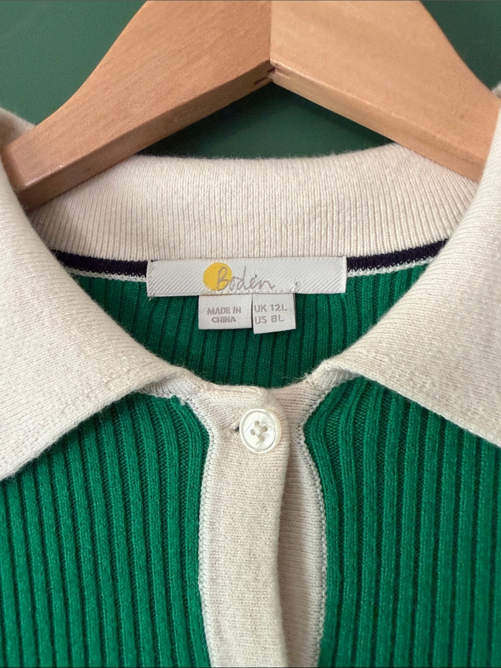 Boden Wool Cotton Knit Contrast Trim Colorblock Womens 8L Dress Preppy - Picture 6 of 9